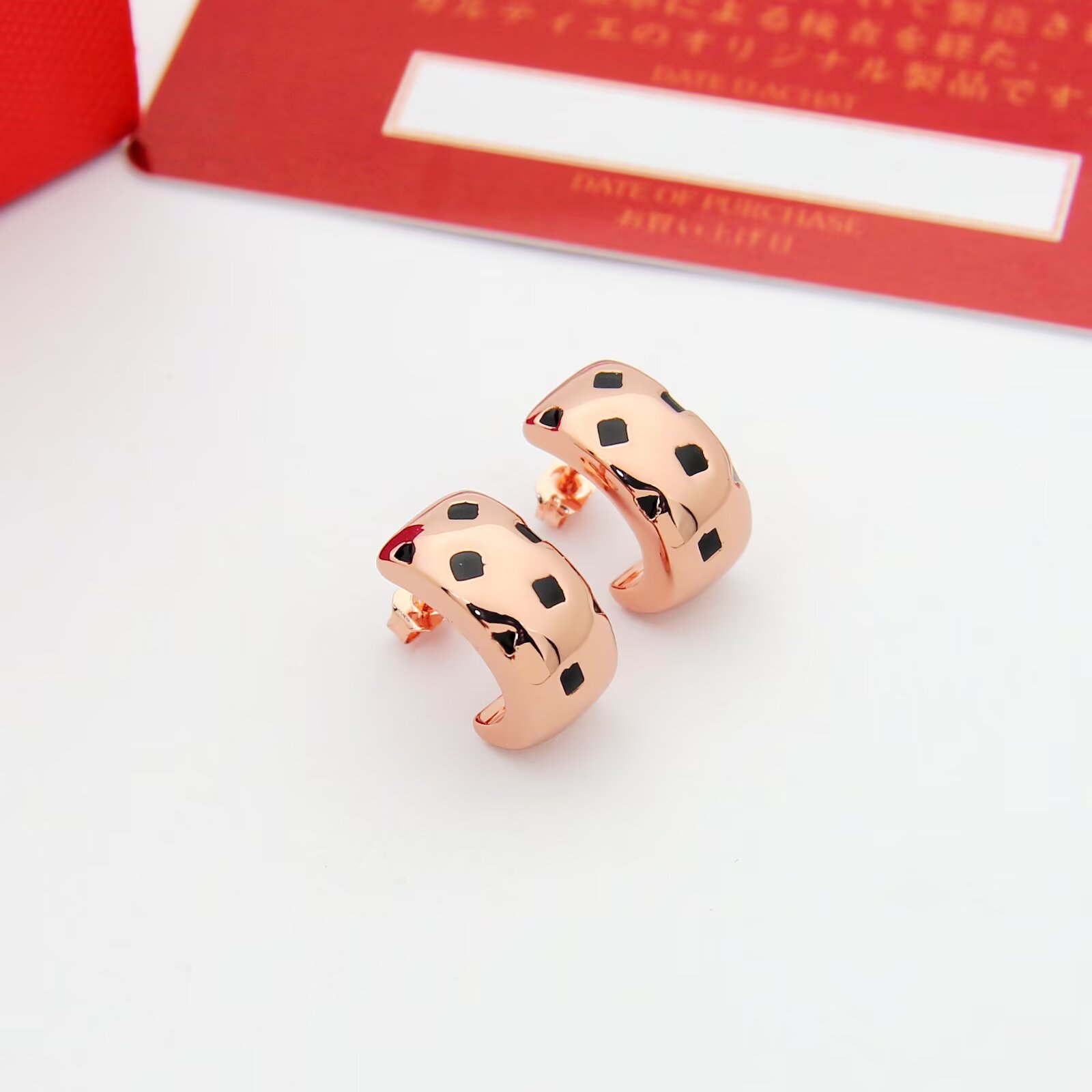 Cartier Cartier卡地亚 豹纹耳钉 款 亚金版本电镀厚金奢华耳钉 女神 显脸瘦三