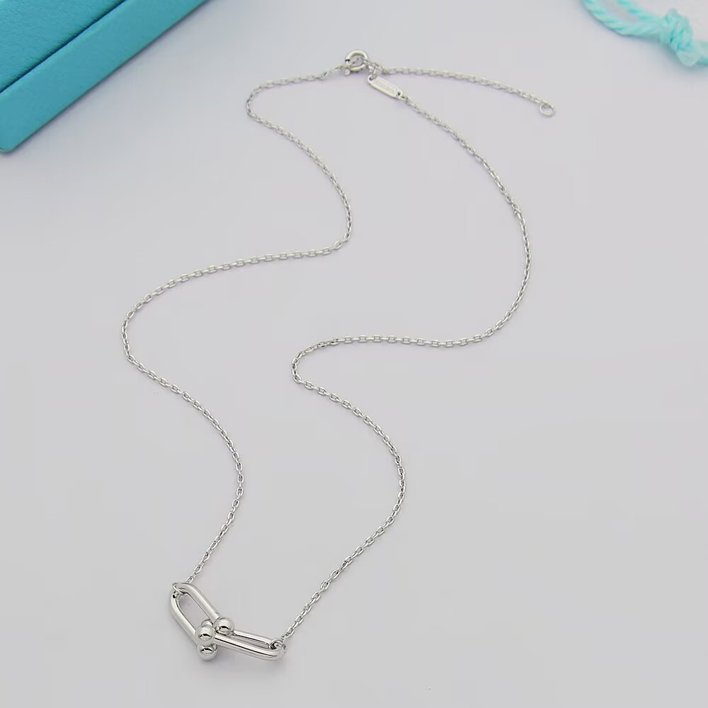 Tiffany & Co. Tiffany HardWear系列蒂芙尼项链双节链环项链亚金电镀厚金