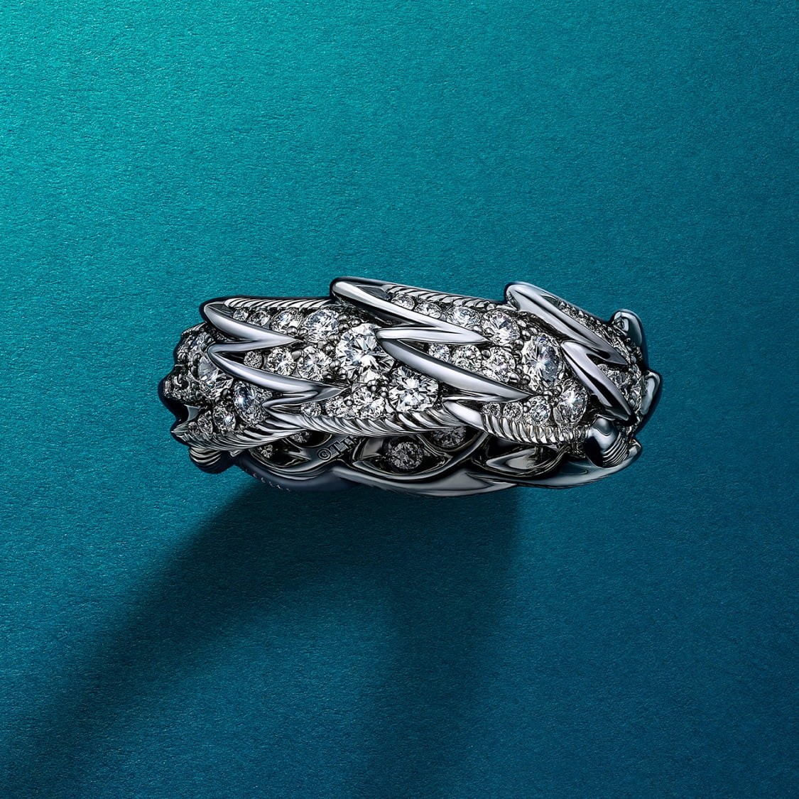 Tiffany & Co. Tiffany蒂芙尼戒指石上鸟系列，灵动羽翼宽式戒指，飞羽宽式戒指size6789