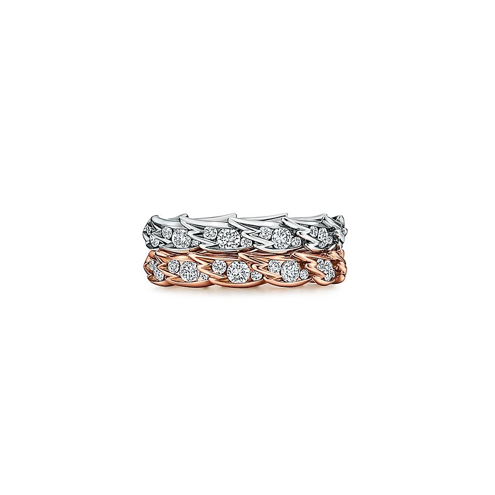 Tiffany Tiffany Series ring 18k yellow gold 18k white gold 18k rose gold with clear diamonds 6