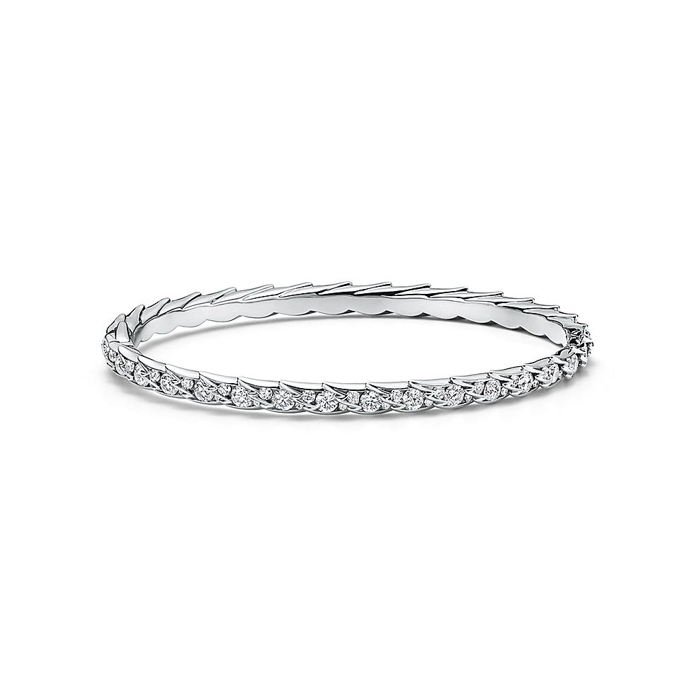 Tiffany & Co. Tiffany蒂芙尼手镯石上鸟系列灵动羽翼窄式手镯 飞羽窄式手镯