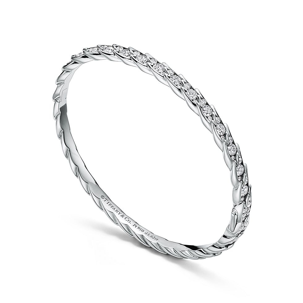 Tiffany & Co. Tiffany蒂芙尼手镯石上鸟系列灵动羽翼窄式手镯 飞羽窄式手镯