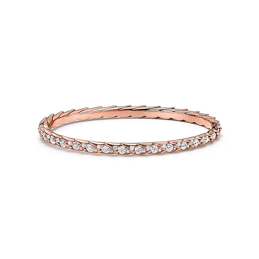 Tiffany & Co. Tiffany蒂芙尼手镯石上鸟系列灵动羽翼窄式手镯 飞羽窄式手镯