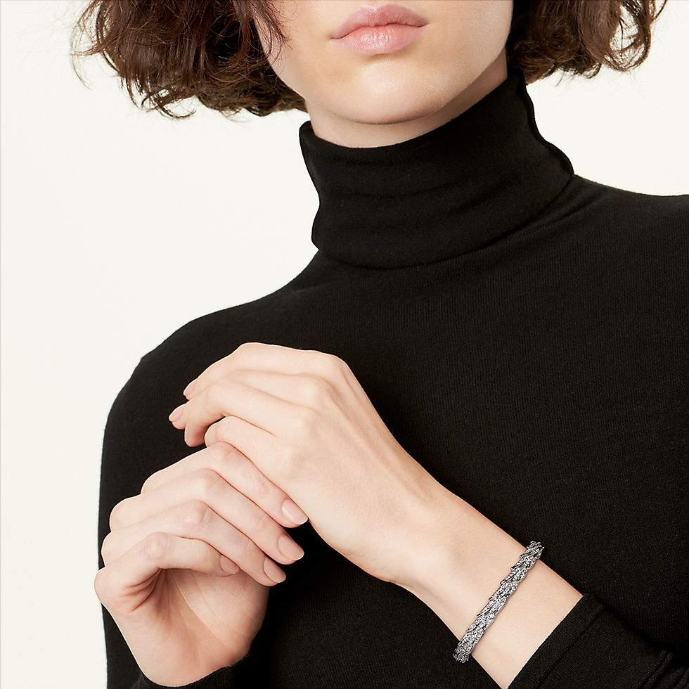 Tiffany & Co. Tiffany蒂芙尼手镯石上鸟系列灵动羽翼宽式手镯 飞羽宽式手镯