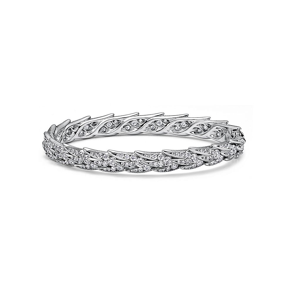 Tiffany & Co. Tiffany蒂芙尼手镯石上鸟系列灵动羽翼宽式手镯 飞羽宽式手镯