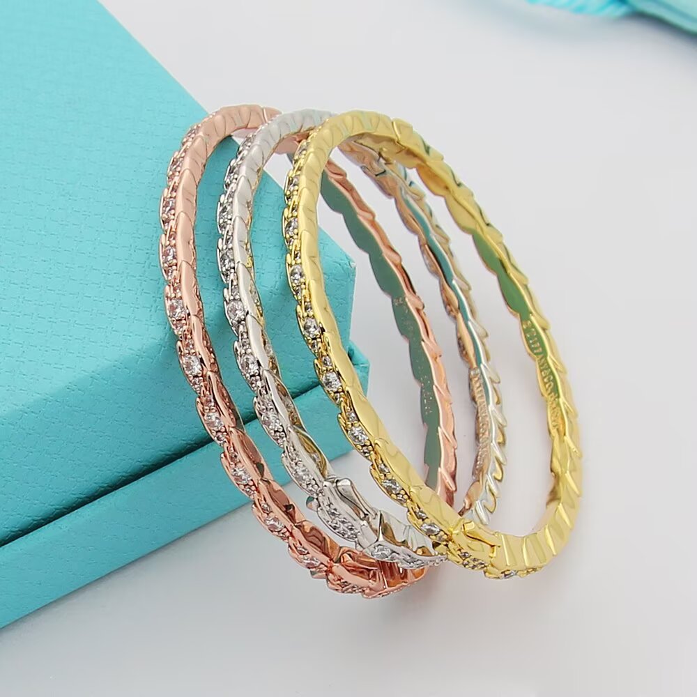 Tiffany & Co. Tiffany蒂芙尼手镯石上鸟系列灵动羽翼窄式手镯 飞羽窄式手镯
