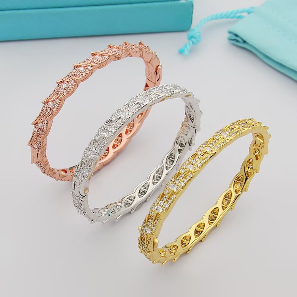 Tiffany & Co. Tiffany蒂芙尼手镯石上鸟系列灵动羽翼宽式手镯 飞羽宽式手镯
