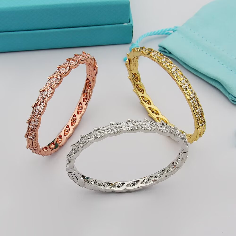 Tiffany & Co. Tiffany蒂芙尼手镯石上鸟系列灵动羽翼宽式手镯 飞羽宽式手镯