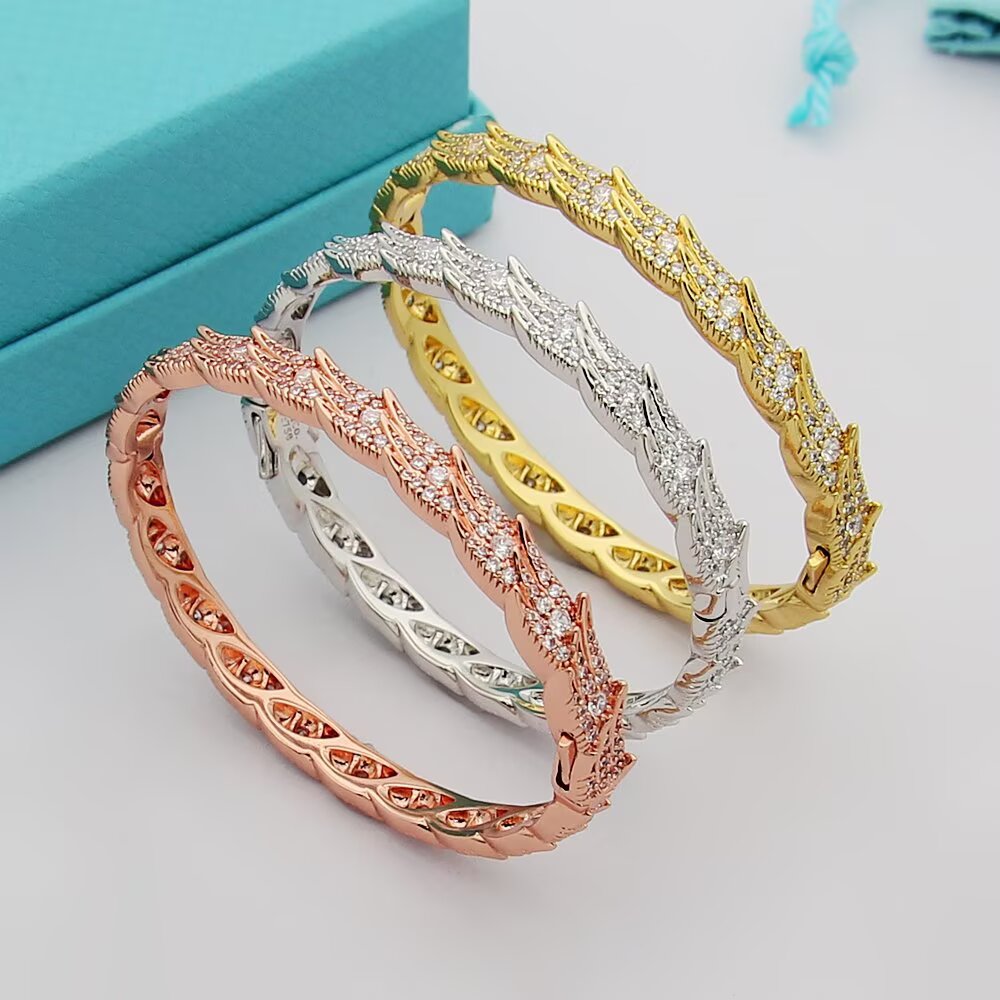 Tiffany & Co. Tiffany蒂芙尼手镯石上鸟系列灵动羽翼宽式手镯 飞羽宽式手镯