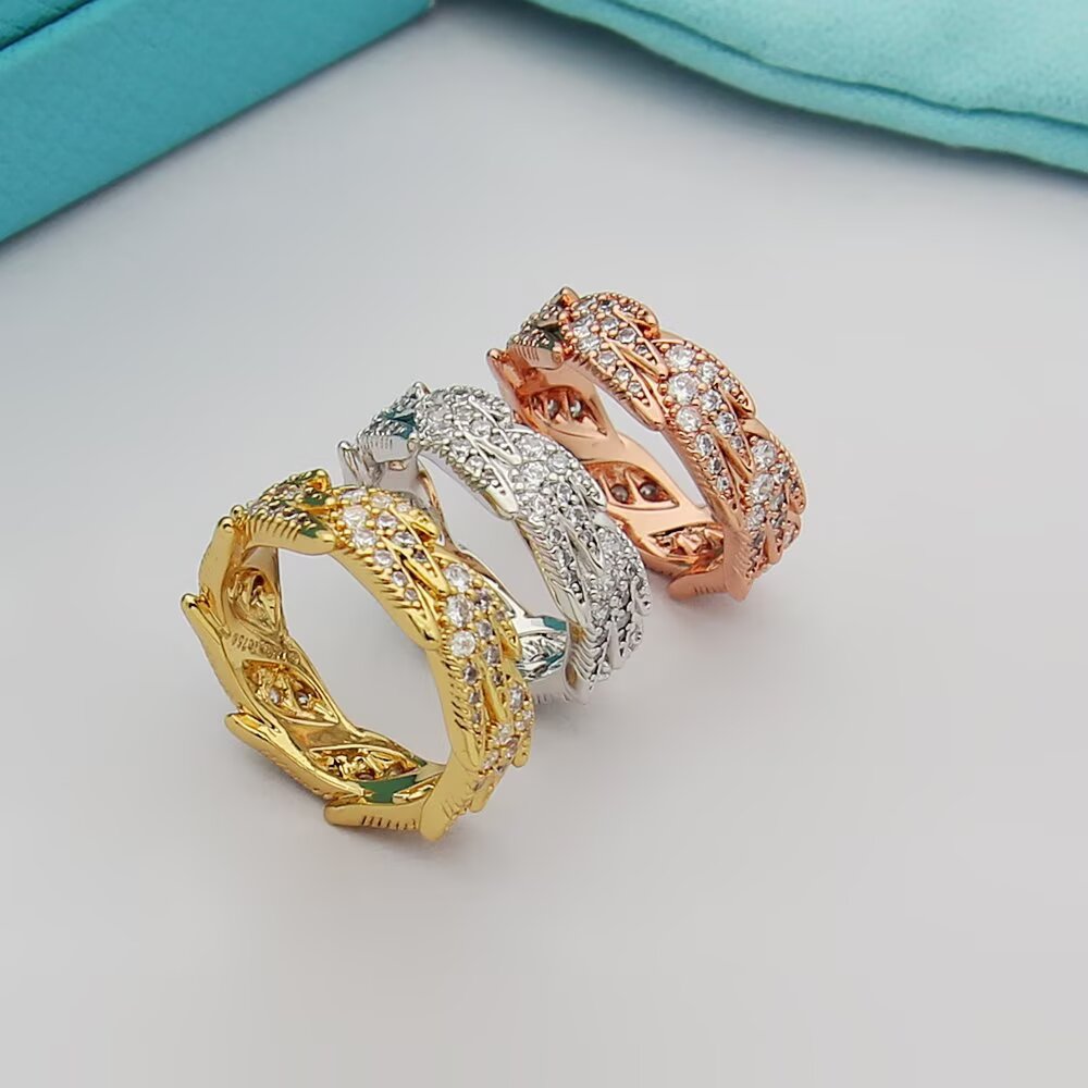 Tiffany & Co. Tiffany蒂芙尼戒指石上鸟系列，灵动羽翼宽式戒指，飞羽宽式戒指size6789