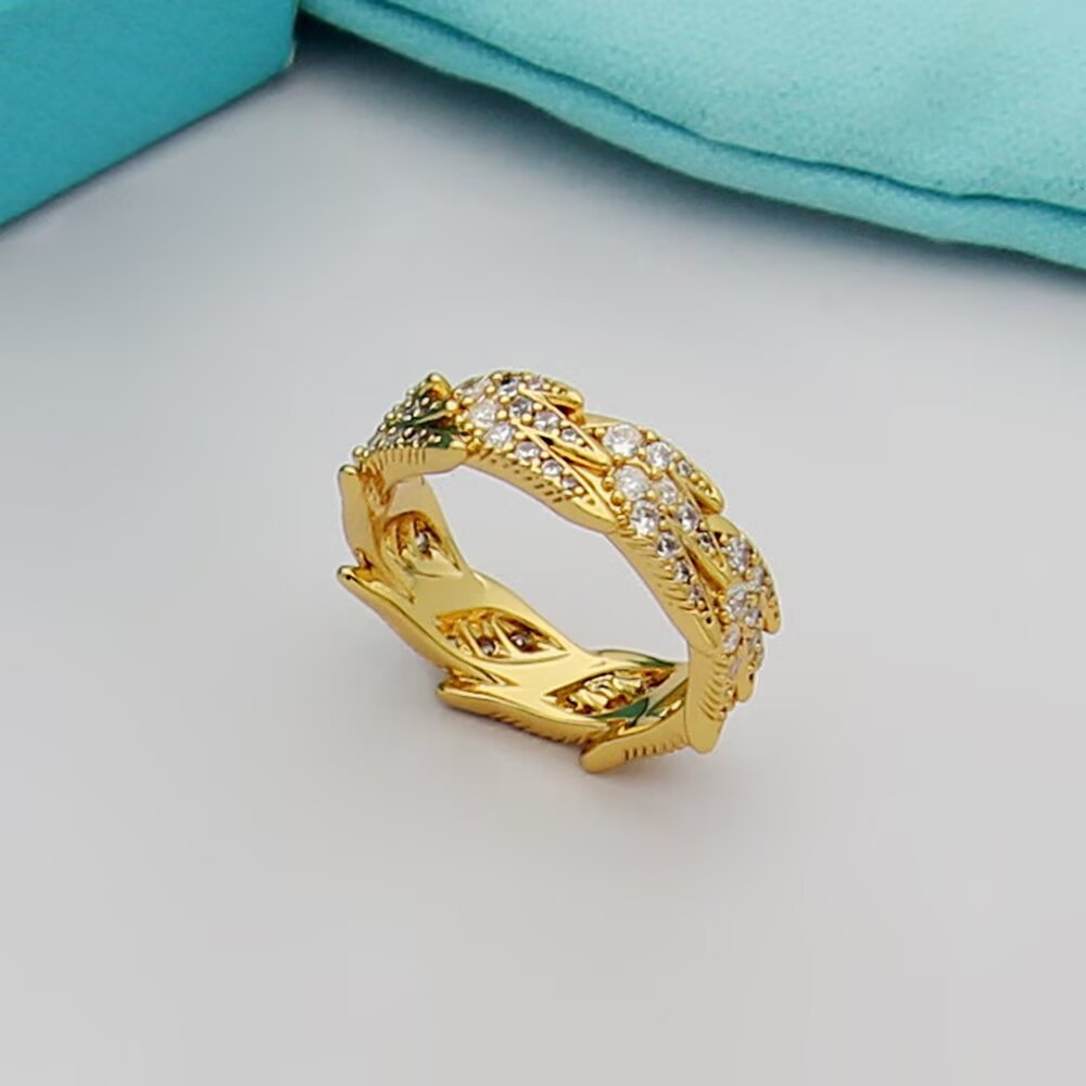 Tiffany & Co. Tiffany蒂芙尼戒指石上鸟系列，灵动羽翼宽式戒指，飞羽宽式戒指size6789