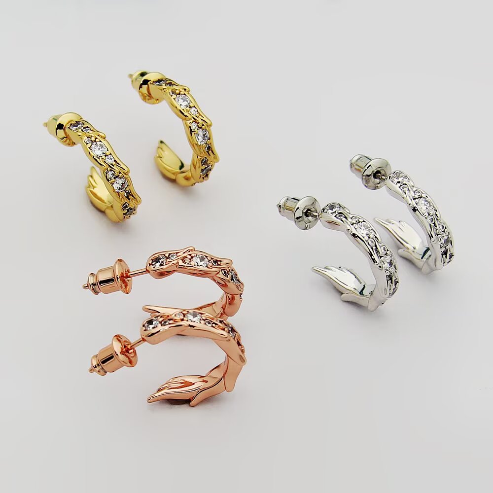 Tiffany & Co. Tiffany蒂芙尼耳钉石上鸟系列灵动羽翼圈形耳环 飞羽圈形耳环