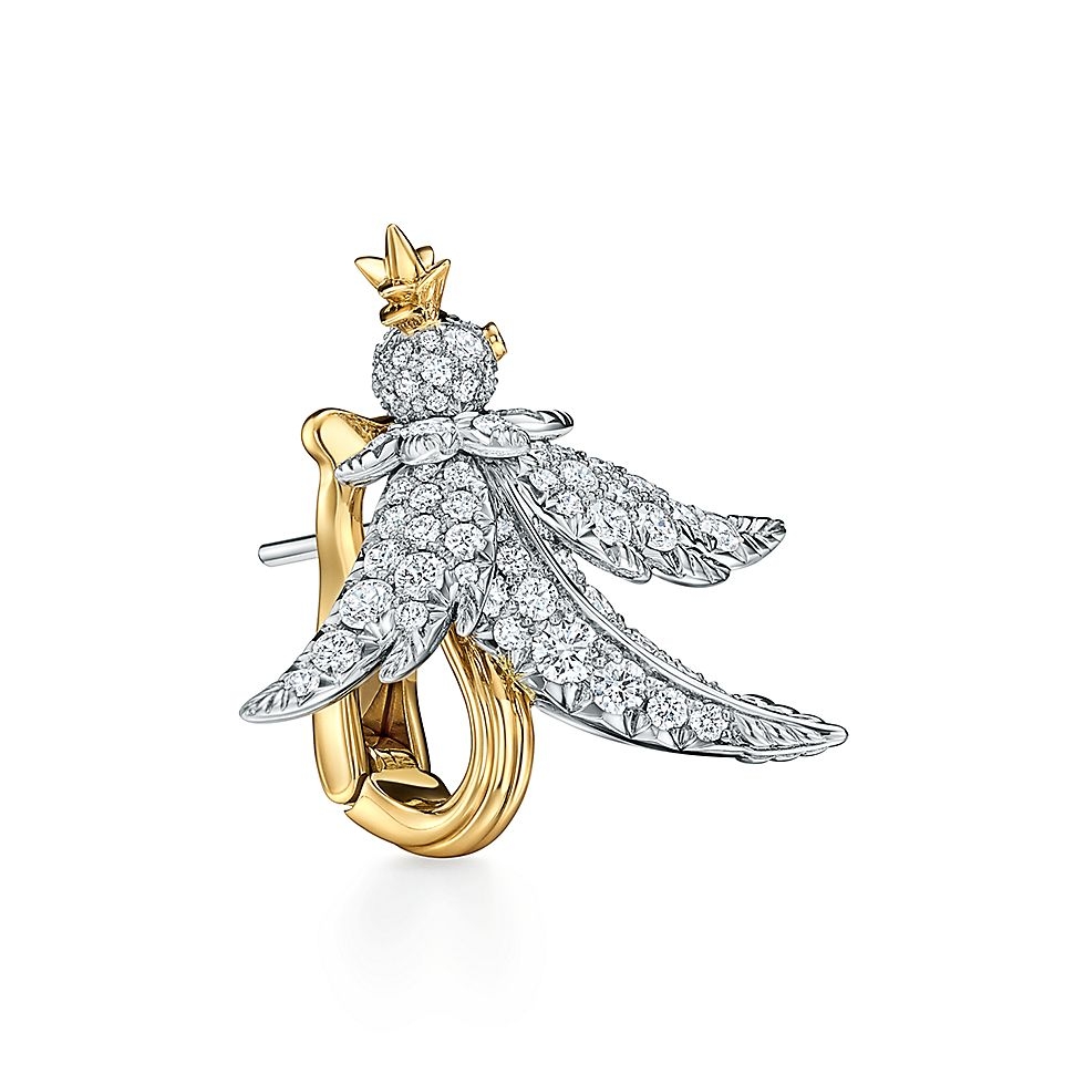 Tiffany & Co. Tiff蒂芙尼耳夹石上鸟系列小鸟耳环 翱翔鸟耳环