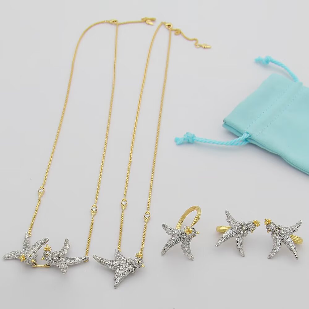 Tiffany & Co. Tiff蒂芙尼耳夹石上鸟系列小鸟耳环 翱翔鸟耳环