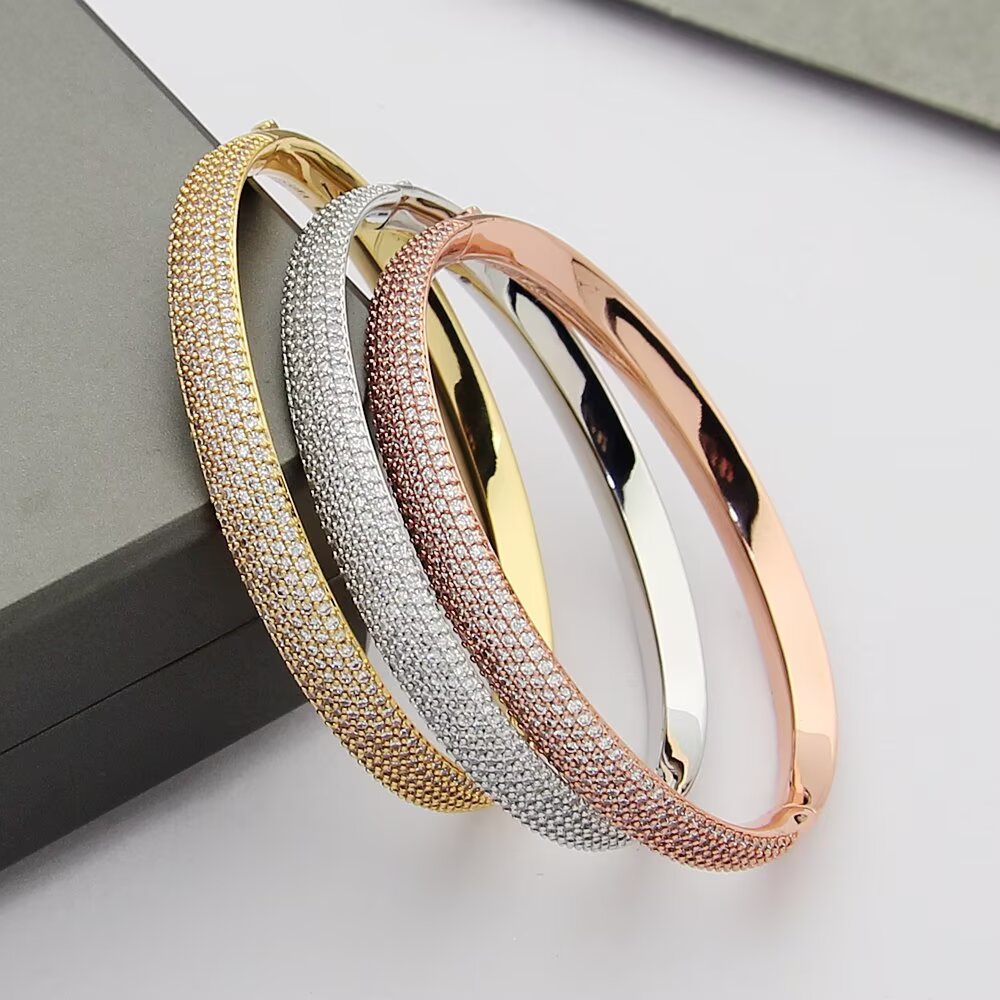 Messika Gatsby bracelet Yellow gold rose gold white gold with pave white diamonds 17cm