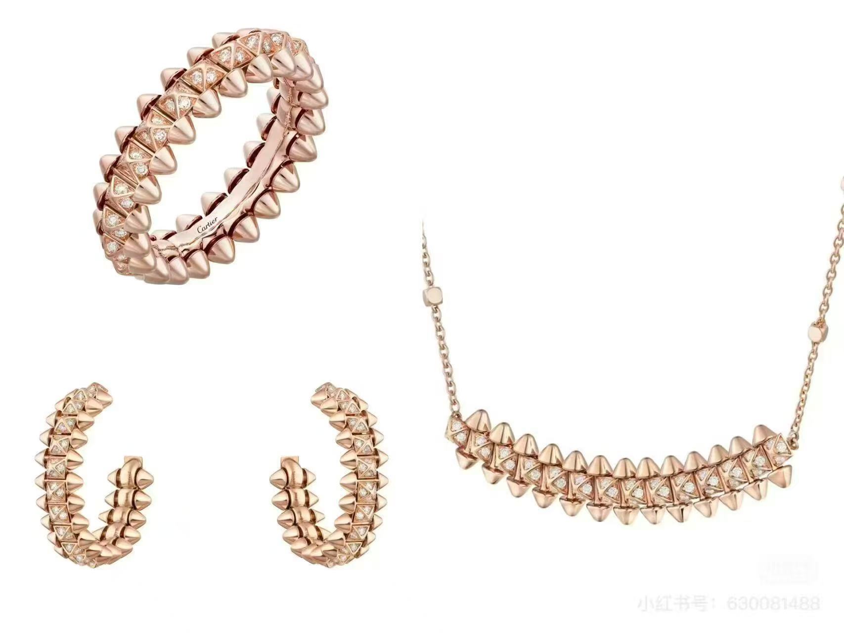 Cartier Clash de Cartier ring rose gold with clear diamond accents 7