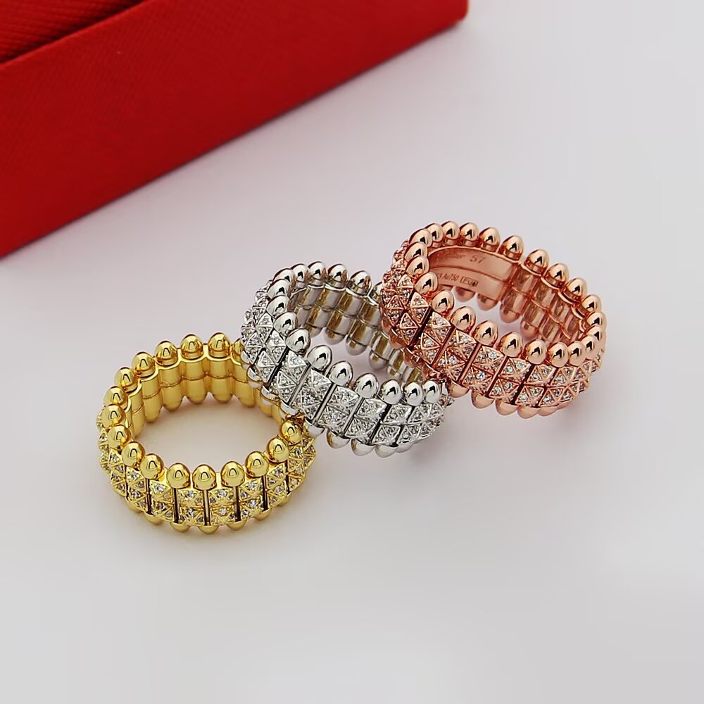Cartier size 码数6789码 Cartier卡地亚双排子弹戒指满钻戒指
