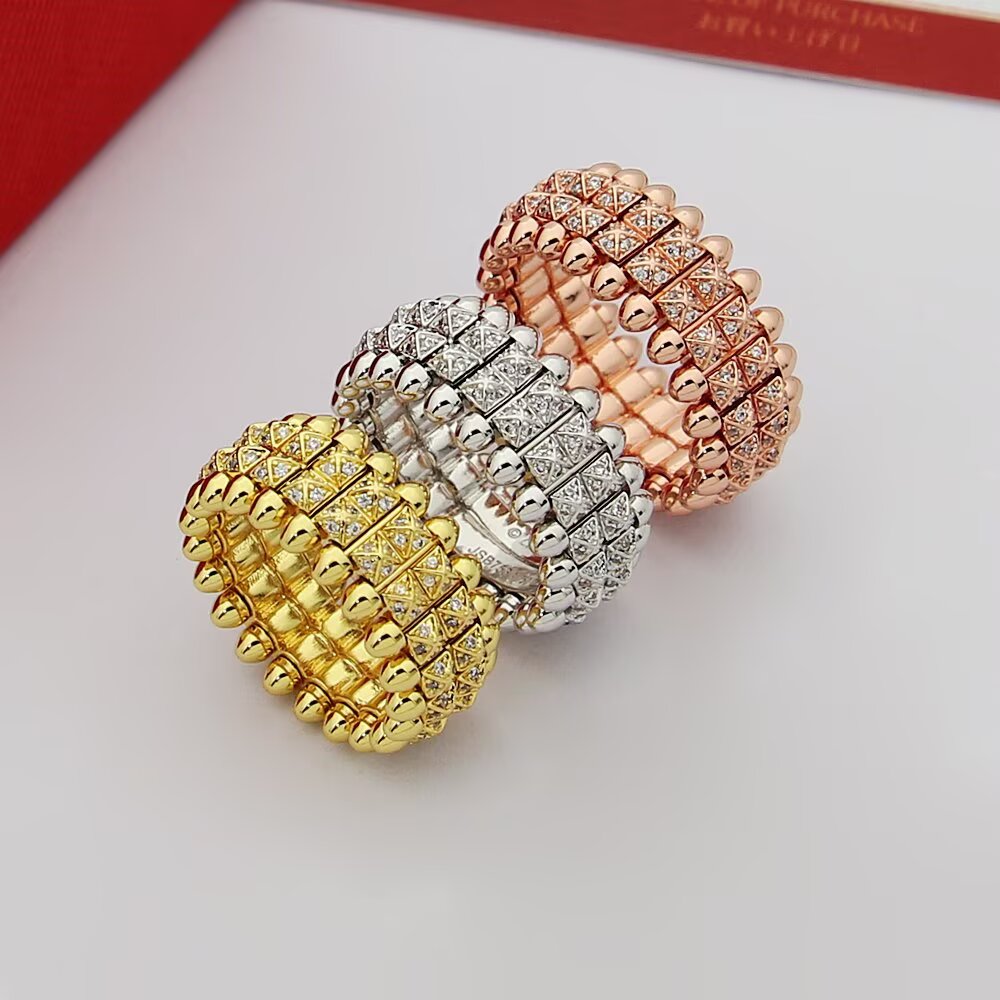 Cartier size 码数6789码 Cartier卡地亚双排子弹戒指满钻戒指