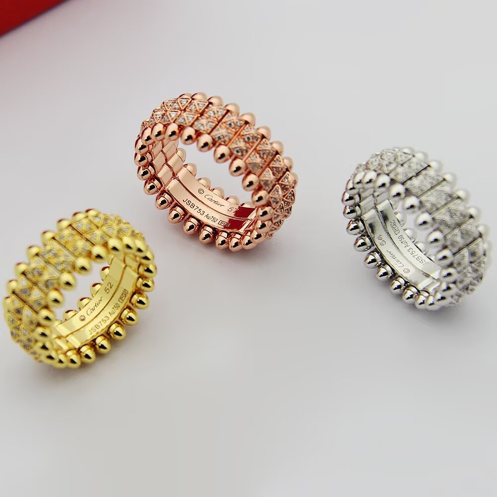 Cartier size 码数6789码 Cartier卡地亚双排子弹戒指满钻戒指