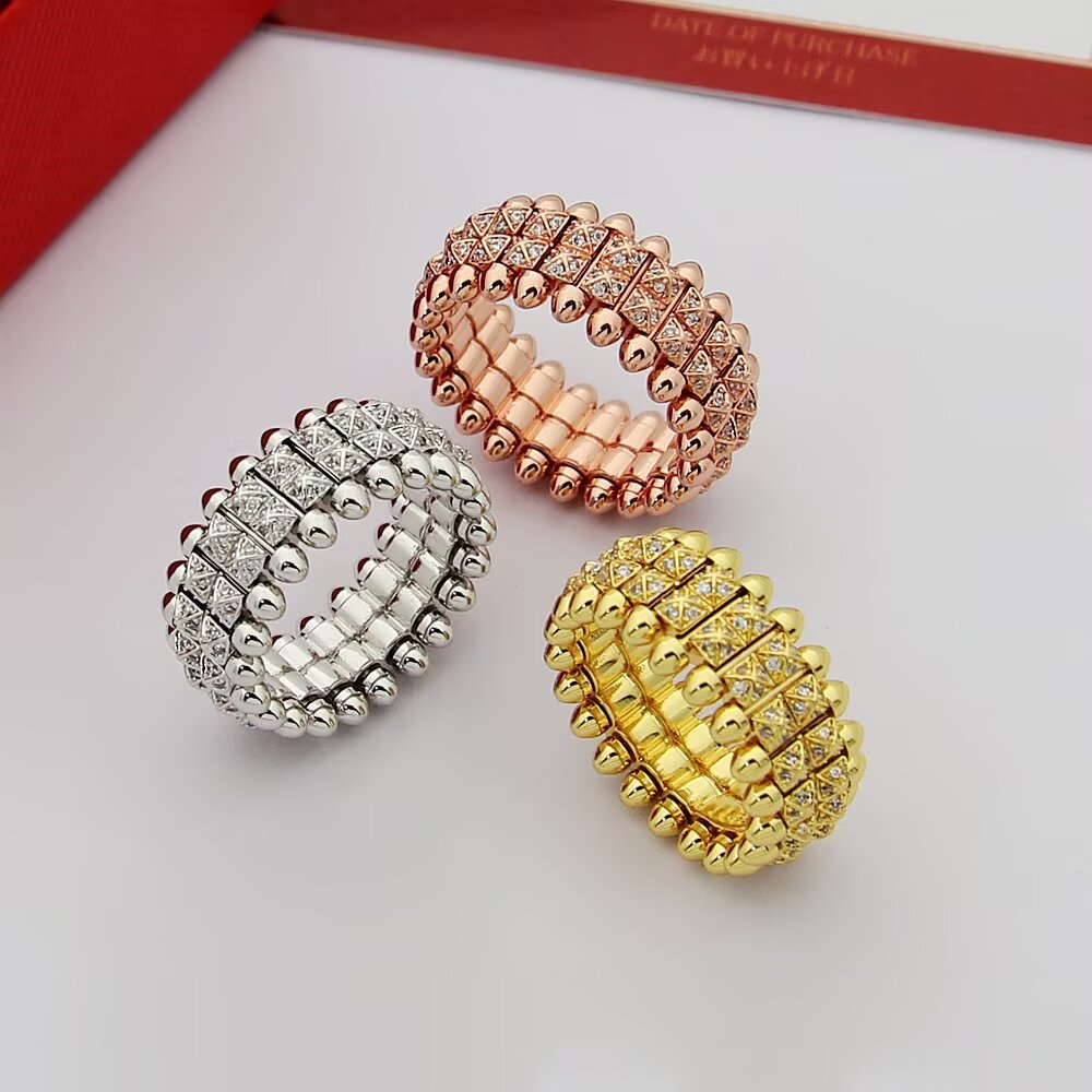 Cartier size 码数6789码 Cartier卡地亚双排子弹戒指满钻戒指