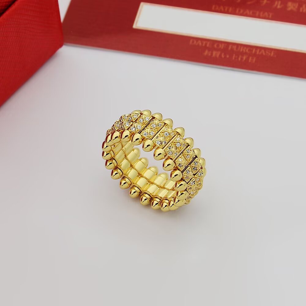 Cartier size 码数6789码 Cartier卡地亚双排子弹戒指满钻戒指