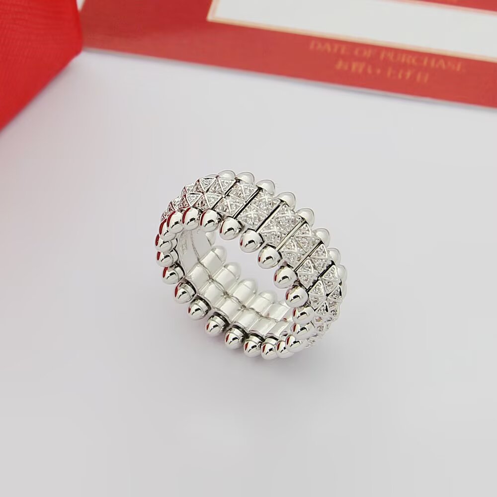 Cartier size 码数6789码 Cartier卡地亚双排子弹戒指满钻戒指