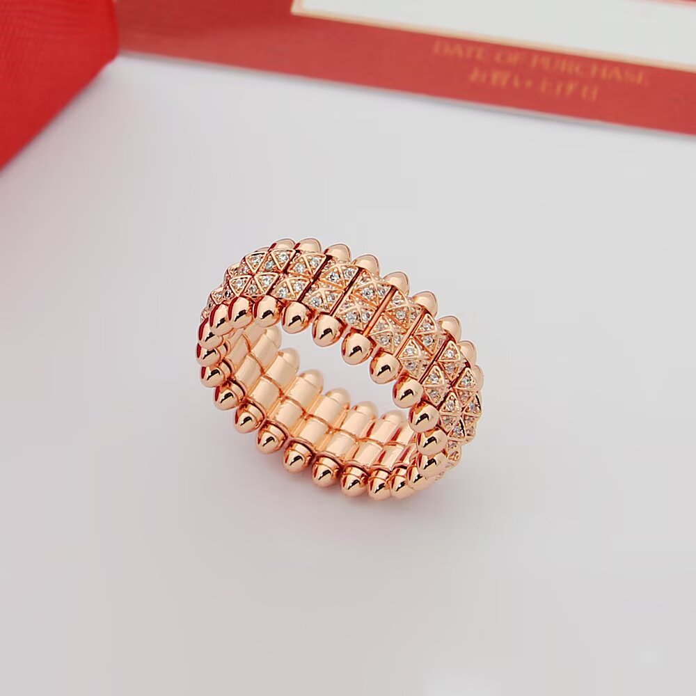 Cartier size 码数6789码 Cartier卡地亚双排子弹戒指满钻戒指
