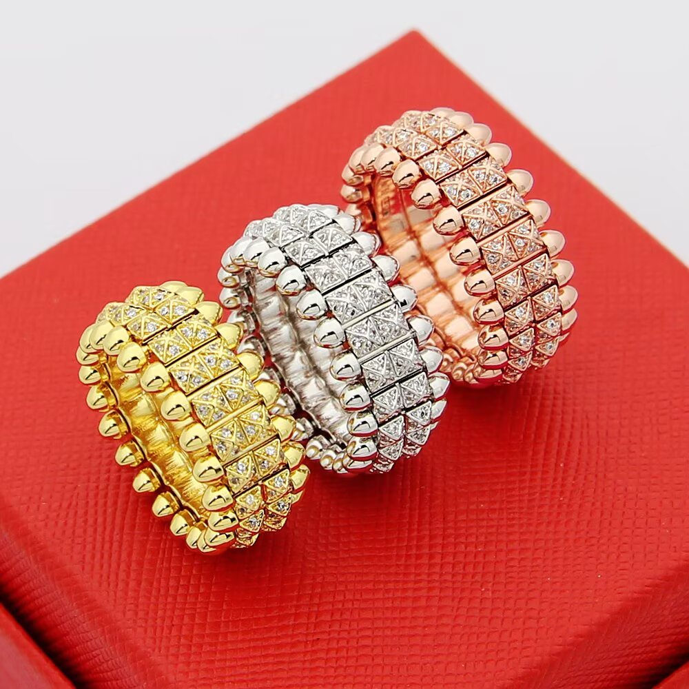 Cartier size 码数6789码 Cartier卡地亚双排子弹戒指满钻戒指