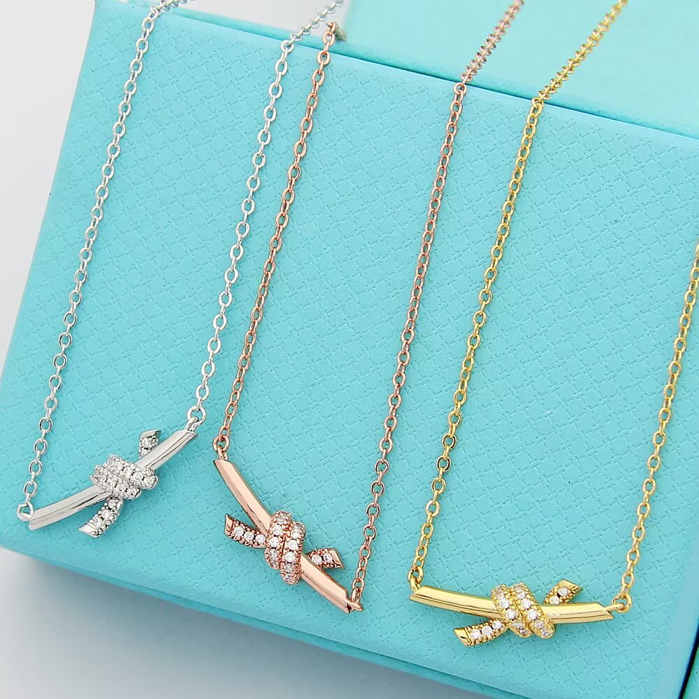 Tiffany & Co. Tiffany蒂芙尼项链 knot缘系列迷你半钻打结项链