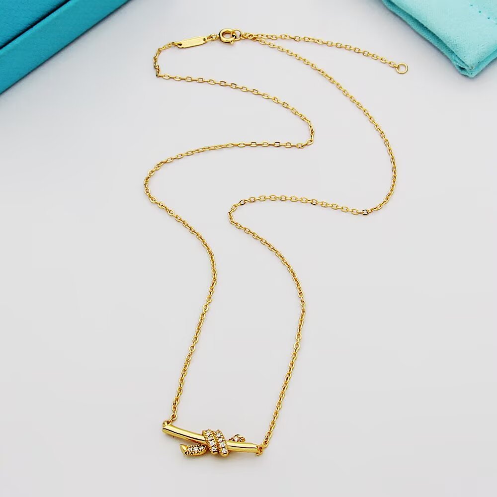 Tiffany & Co. Tiffany蒂芙尼项链 knot缘系列迷你半钻打结项链
