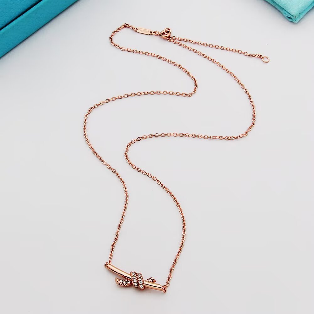 Tiffany & Co. Tiffany蒂芙尼项链 knot缘系列迷你半钻打结项链