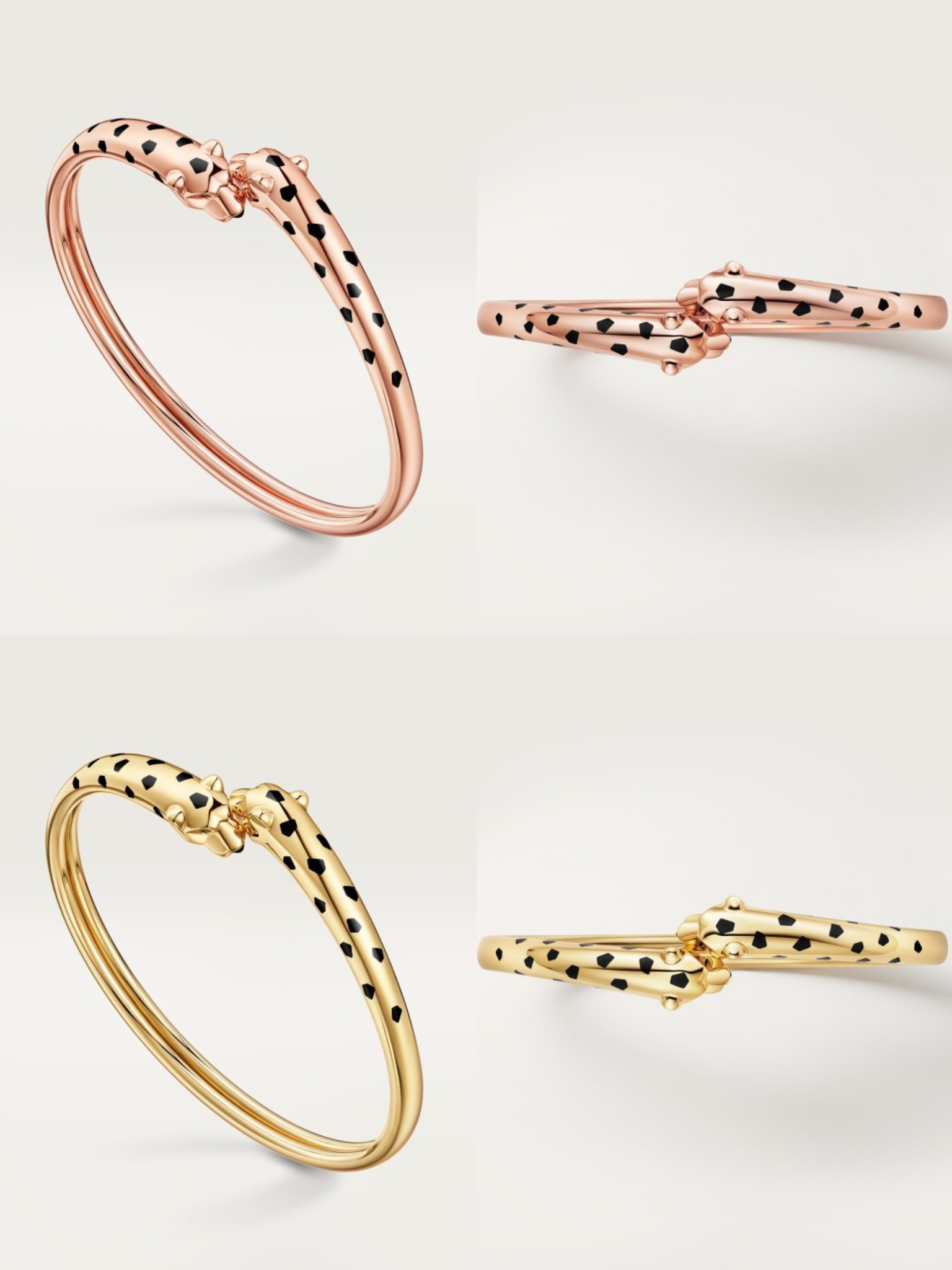 Cartier 霸气花斑黑豹手镯。Panthère de Cartier豹子手镯 亚金材质电镀厚金手镯