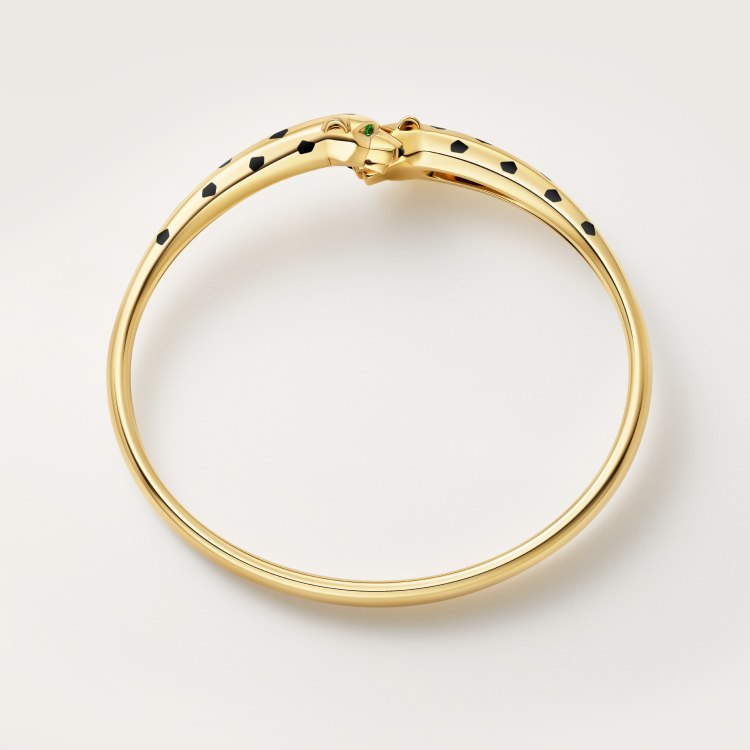 Cartier 霸气花斑黑豹手镯。Panthère de Cartier豹子手镯，电镀18K金 铜材质电镀厚金手镯