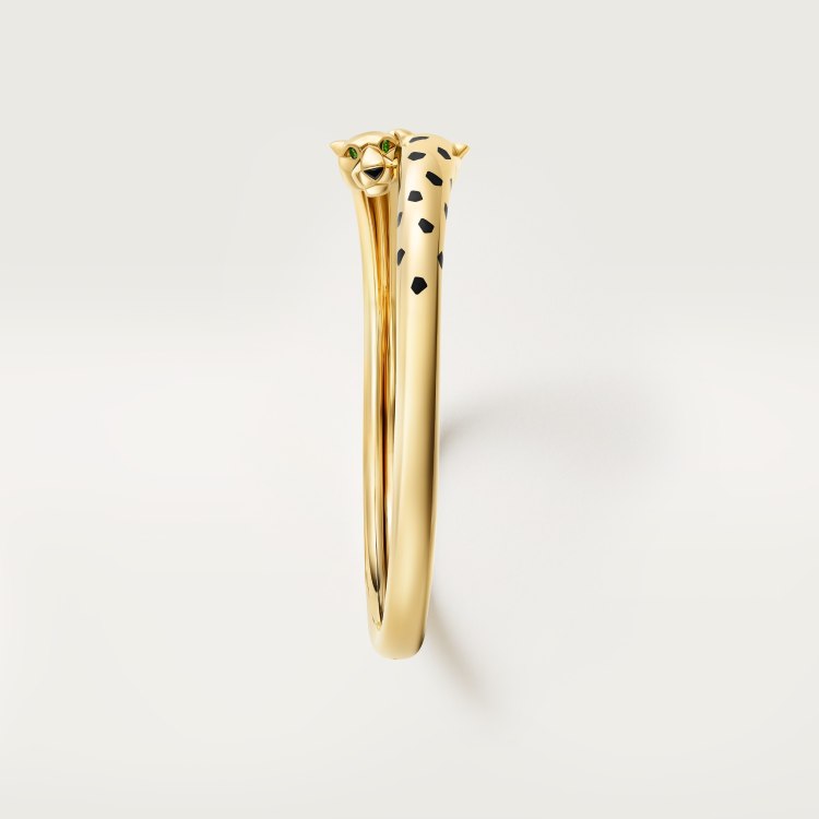 Cartier 霸气花斑黑豹手镯。Panthère de Cartier豹子手镯，电镀18K金 铜材质电镀厚金手镯