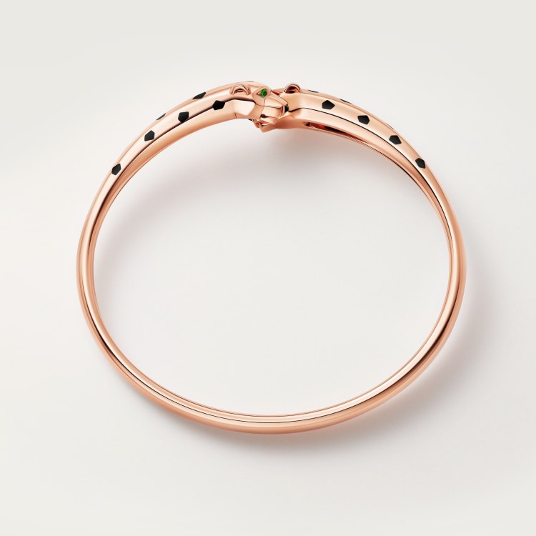 Cartier 霸气花斑黑豹手镯。Panthère de Cartier豹子手镯，电镀18K金 铜材质电镀厚金手镯