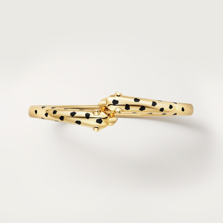Cartier 霸气花斑黑豹手镯。Panthère de Cartier豹子手镯，电镀18K金 铜材质电镀厚金手镯