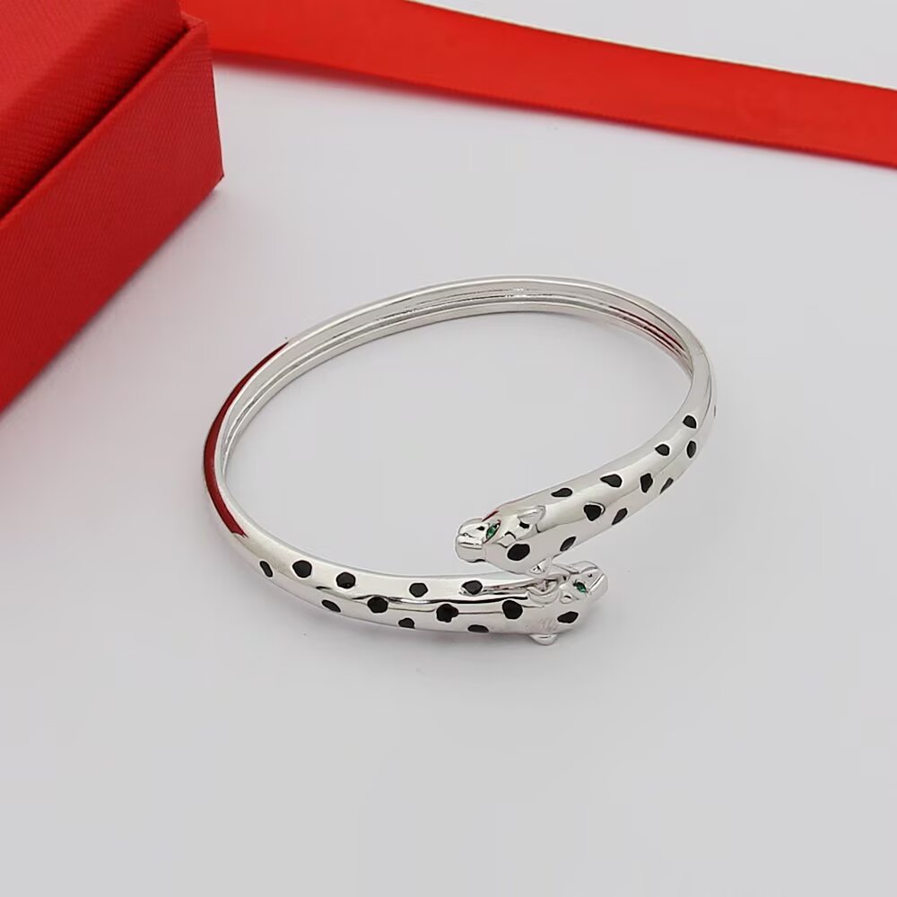 Cartier 霸气花斑黑豹手镯。Panthère de Cartier豹子手镯 亚金材质电镀厚金手镯