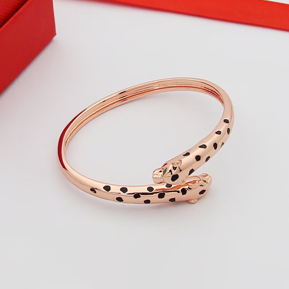 Cartier 霸气花斑黑豹手镯。Panthère de Cartier豹子手镯 亚金材质电镀厚金手镯