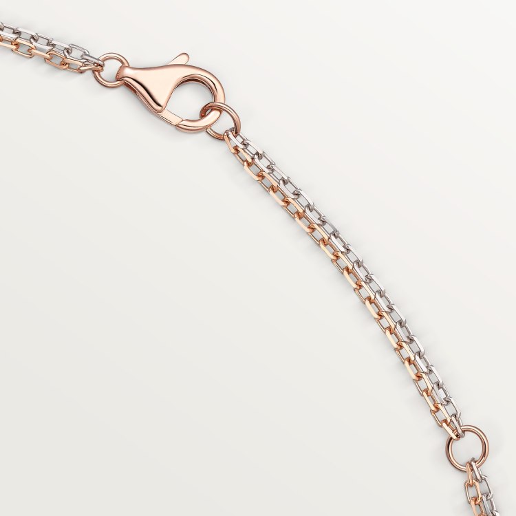 Cartier 卡地亚项链Cartier最三环双链项链 电镀18k金工艺 镶嵌进口仿真钻 分色电镀项链