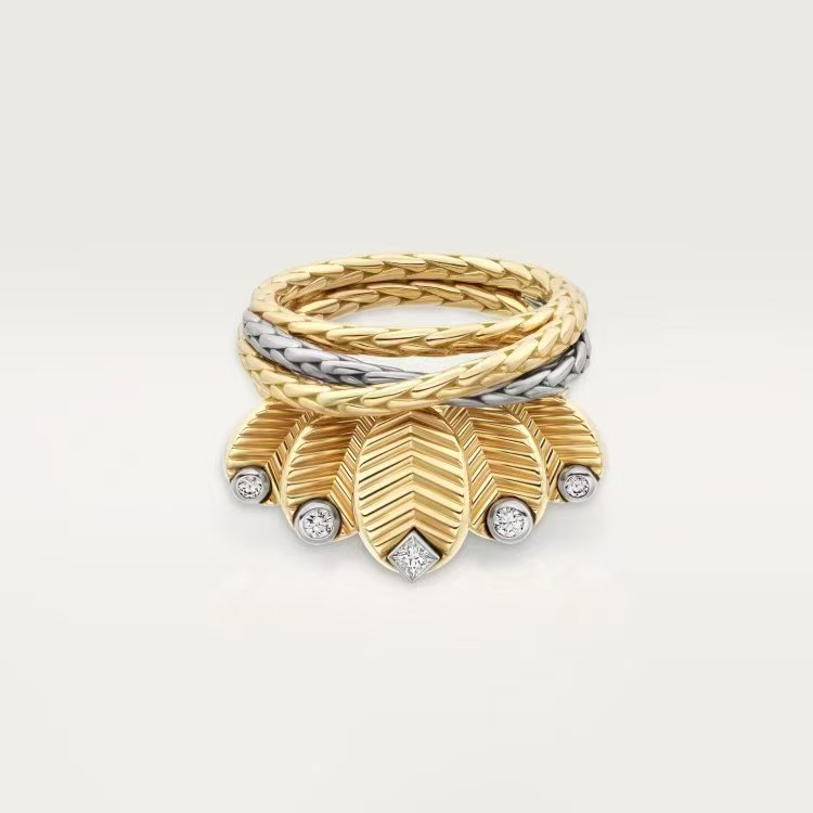 Cartier 卡地亚咖啡豆戒指叶子戒指 的咖啡香 金质完美塑造咖啡叶片 重现50年代的优雅