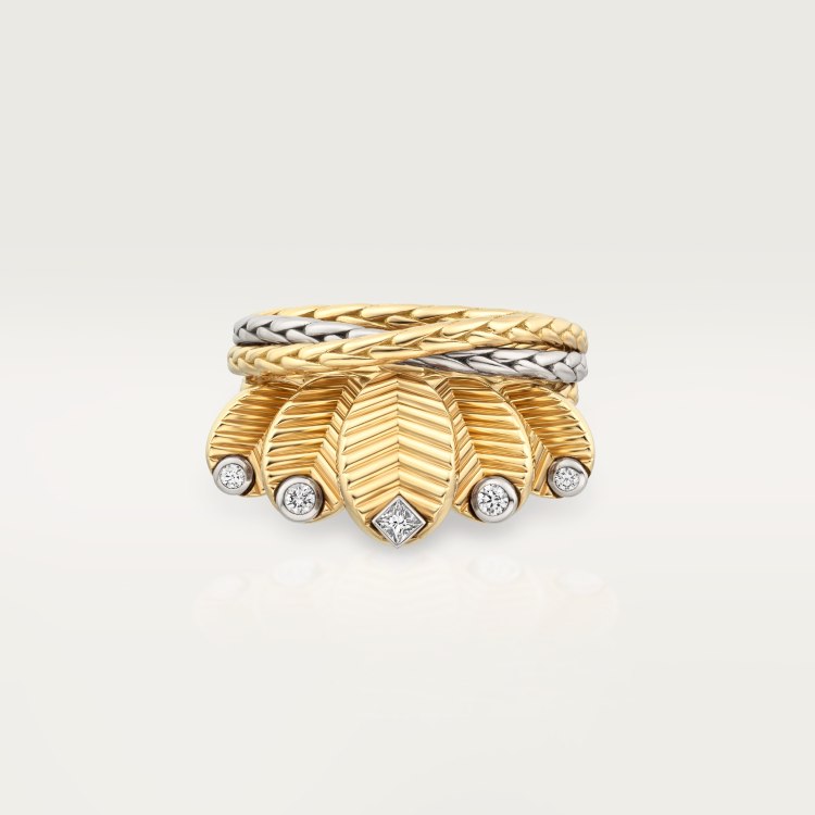 Cartier 卡地亚咖啡豆戒指叶子戒指 的咖啡香 金质完美塑造咖啡叶片 重现50年代的优雅