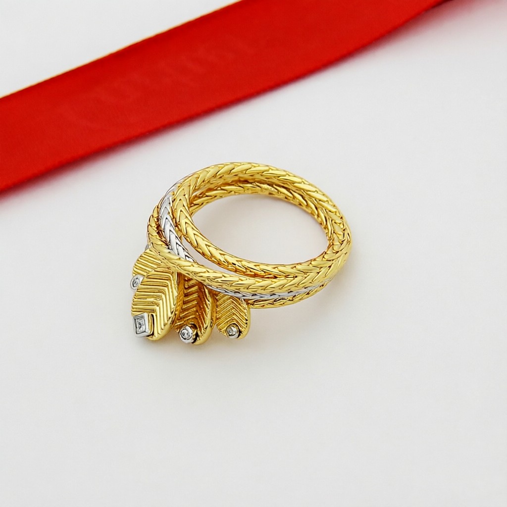 Cartier 卡地亚咖啡豆戒指叶子戒指 的咖啡香 金质完美塑造咖啡叶片 重现50年代的优雅