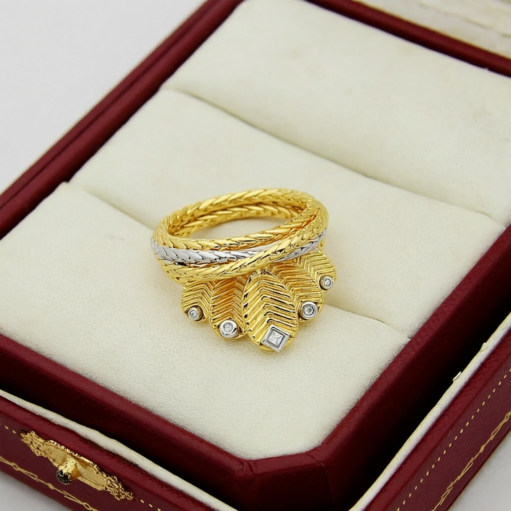 Cartier 卡地亚咖啡豆戒指叶子戒指 的咖啡香 金质完美塑造咖啡叶片 重现50年代的优雅