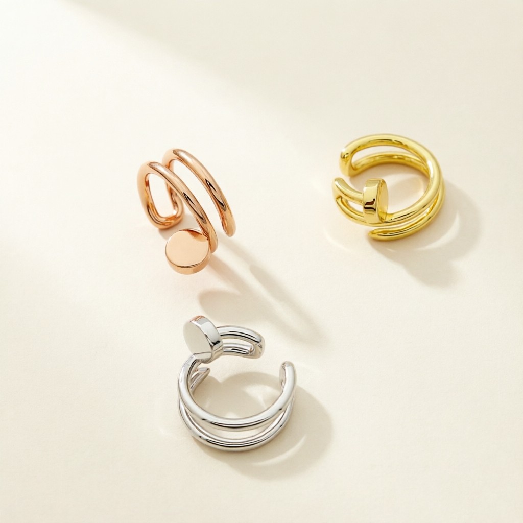 Cartier 卡地亚耳钉 单钉子耳夹耳扣 亚金材质，刻有logo 钉子耳扣