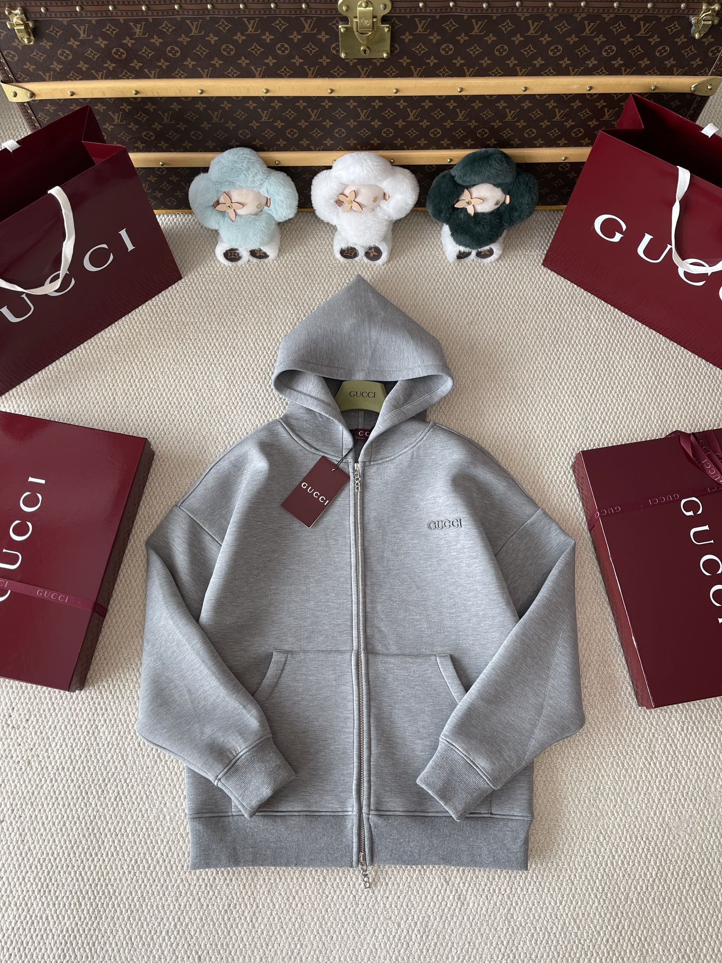 Small-Lettering Full-Zip Hoodie — product photograph