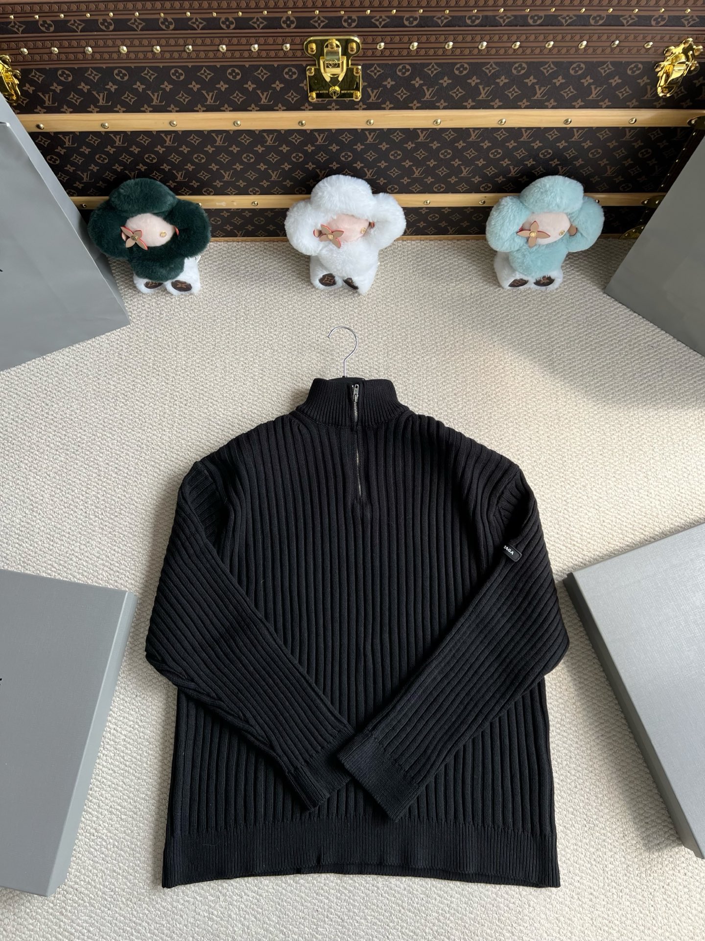 Deep-Rib Quarter-Zip Sweater — product photograph