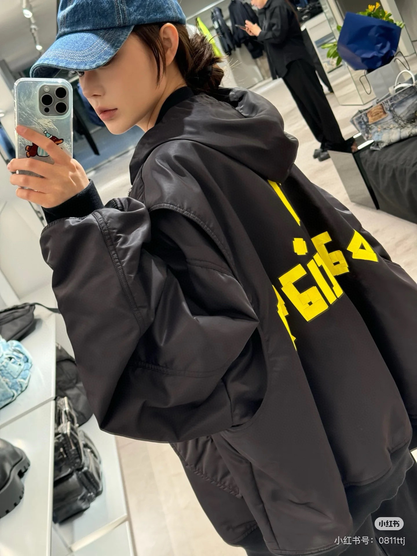 Back-Logo Hooded Bomber — product photograph