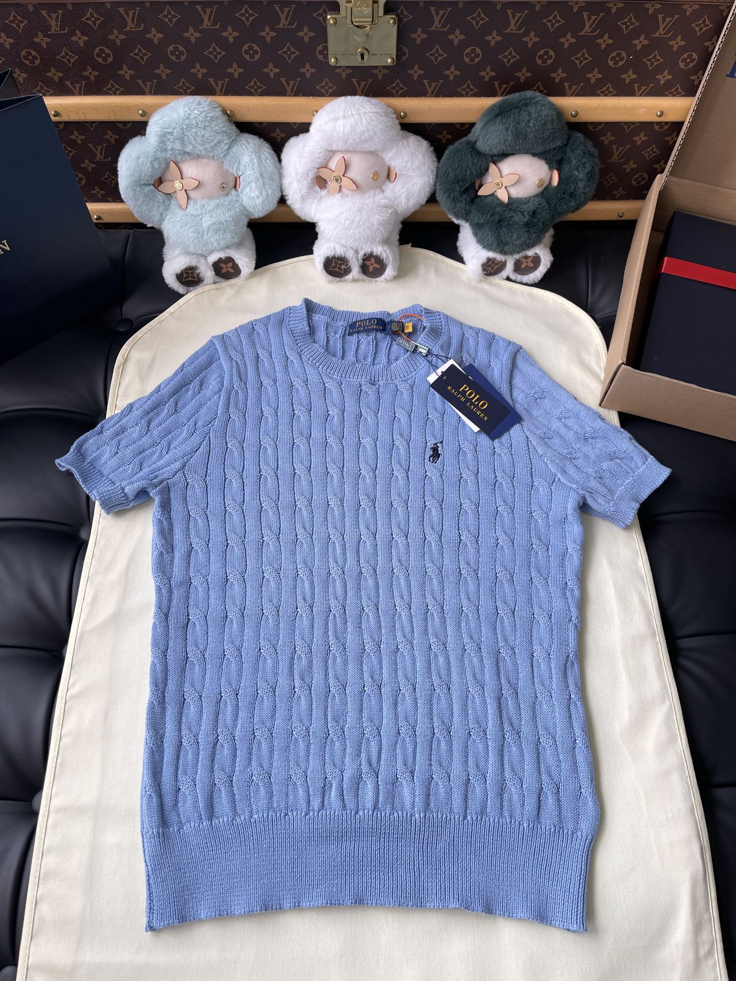 Cable-Knit Short-Sleeve Top — product photograph