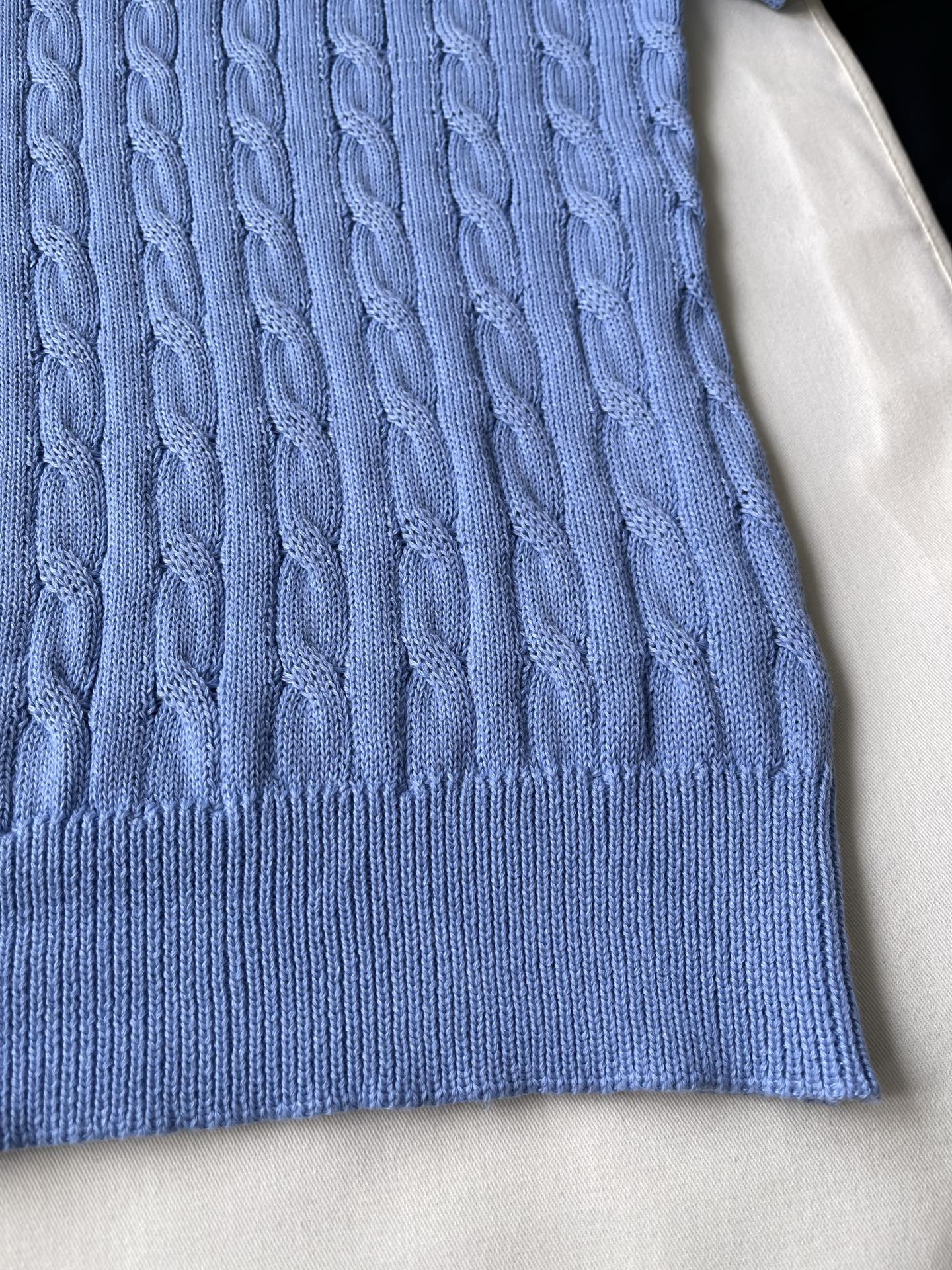 Cable-Knit Short-Sleeve Top — product photograph