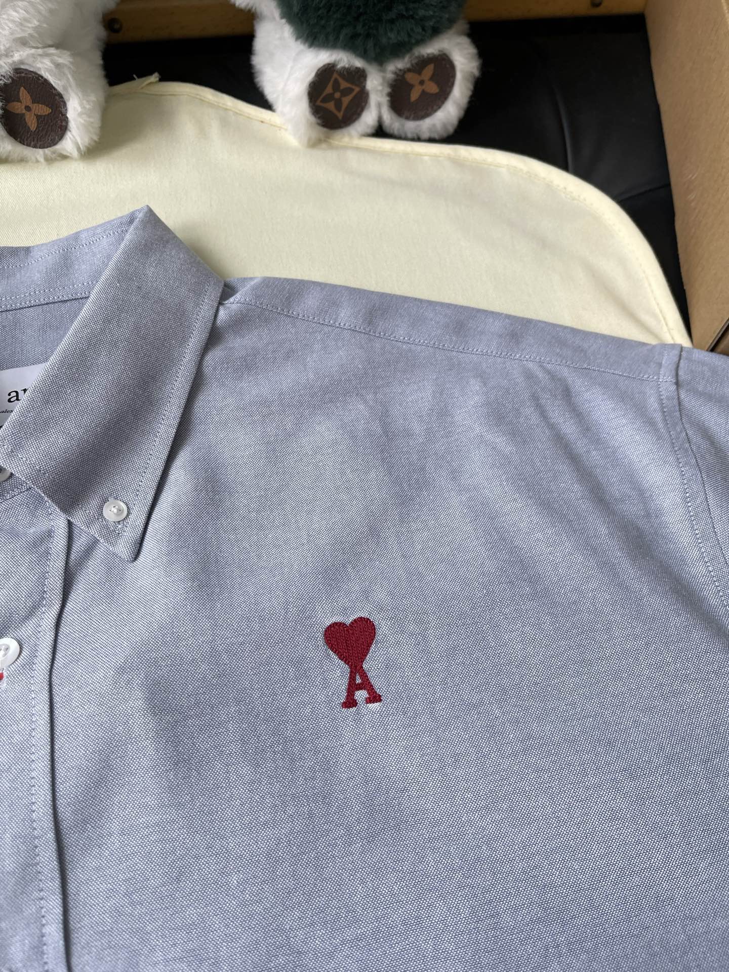 Heart-A Short-Sleeve Button Shirt — product photograph
